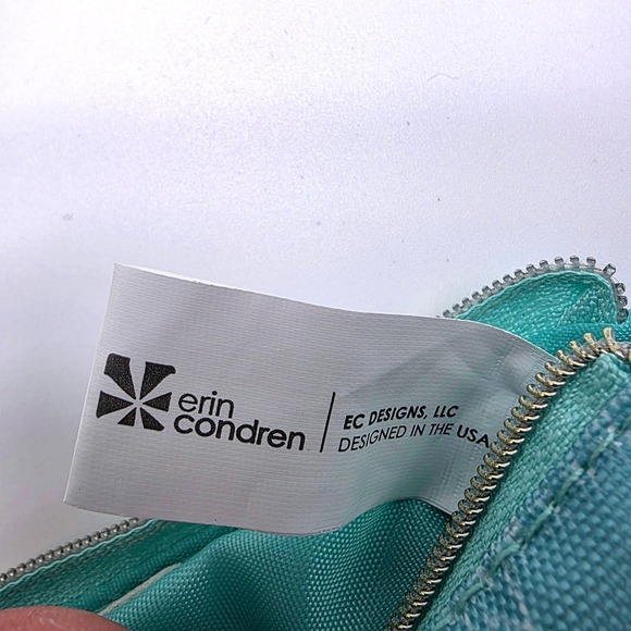 Erin Condren expandable Pouch Lightning Bolt Blue Zipper travel storage bag - Picture 5 of 10